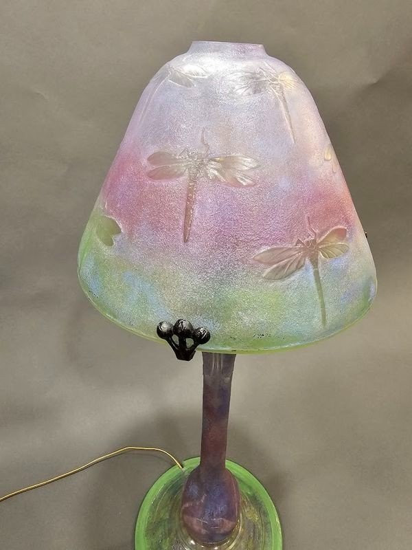 Daum Nancy Lampe Champignon Art Nouveau "Libellules"