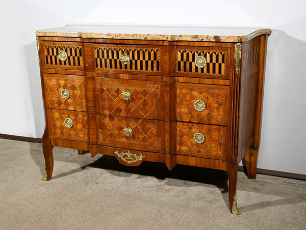 Commode en Bois de Rose et Acajou, Transition Louis XV/Louis XVI – Fin XIXe