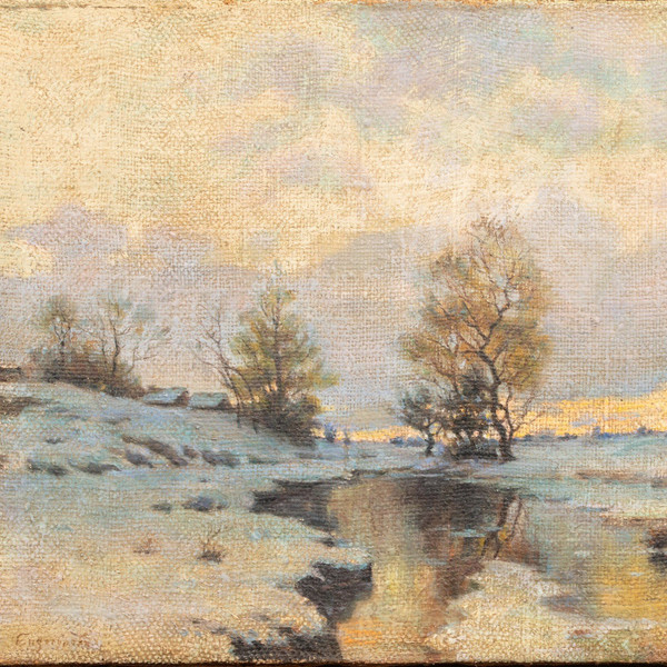 Early spring (Sketch), oil on jute by Endogurov Ivan Ivanovich (1861-1898)