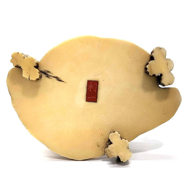 Okimomo In Ivory From The 19th Century Representing A Sinner And His Son,