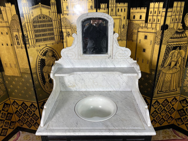 Meuble De Toilette à Vasque Bois Noirci Napoléon III