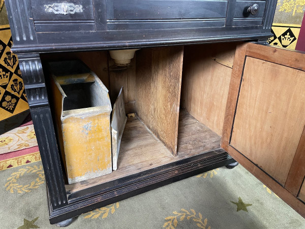 Meuble De Toilette à Vasque Bois Noirci Napoléon III