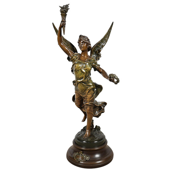 Importante scultura in Regula, "La Patrie" firmata Ferville Suan - Fine XIX secolo