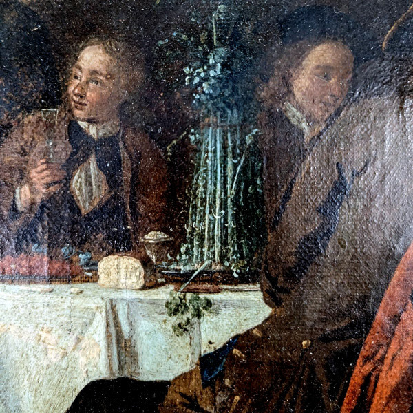 Huile Sur Toile école Hollandaise XVIIème Scène De Banquet