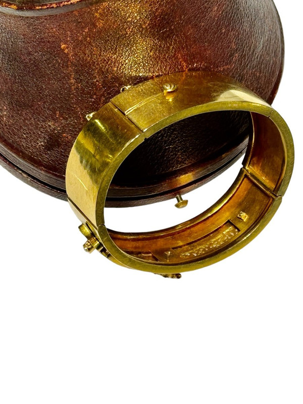 Bracciale Napoleone III in oro e perle fini nella sua cassa
