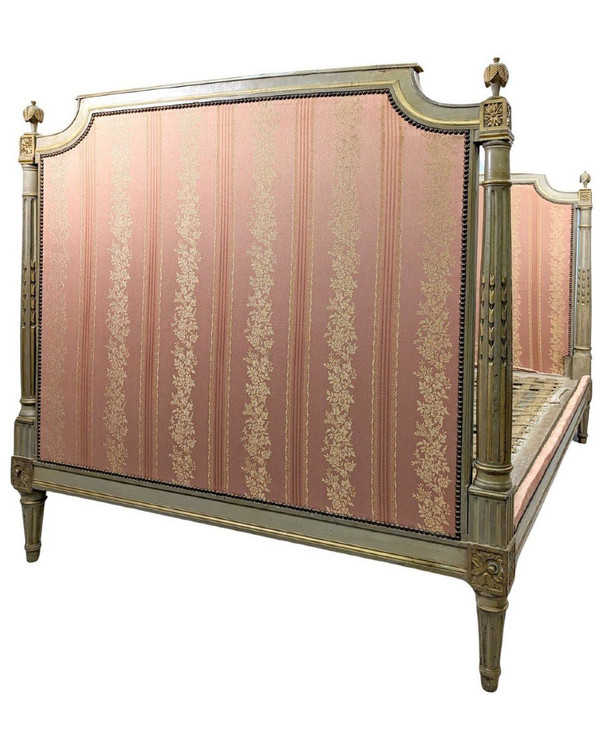 Lit Laqué Louis XVI d'époque XVIIIème Montage à Tire Fonds
