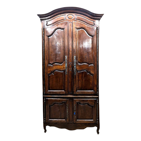 Louis XV Cupboard Facade, 18th Century In Walnut