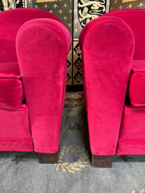 Pair Of Art Deco Club Armchairs