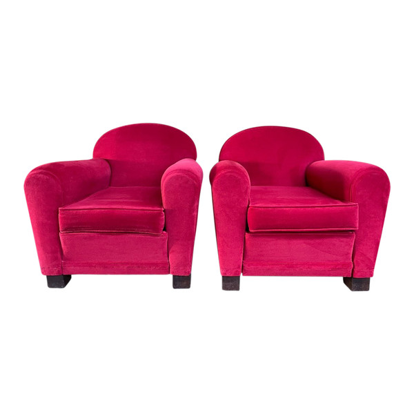 Pair Of Art Deco Club Armchairs