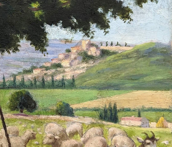 Olio Su Tela Scena Pastorale Scuola Provenzale Rémy Mayan (1877-1961)