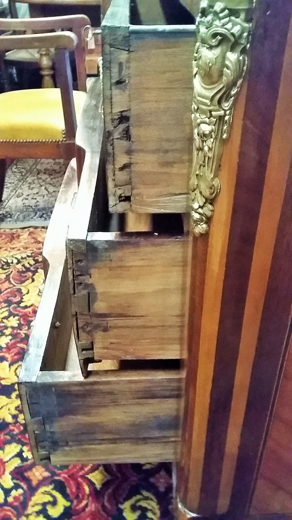 Commode Style Transition En Marqueterie milieu XIXème