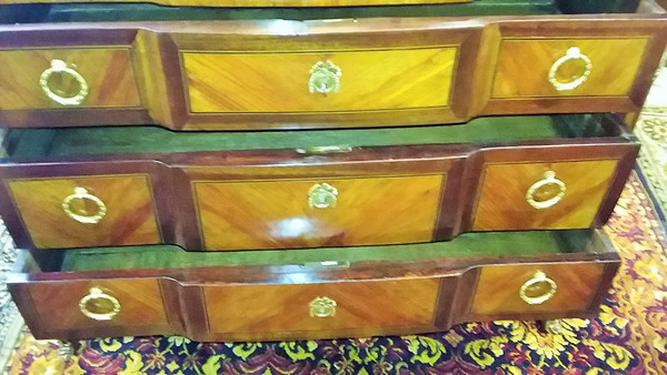 Commode Style Transition En Marqueterie milieu XIXème