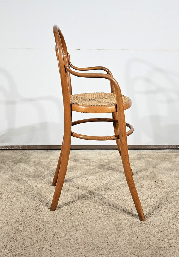 Seggiolone per bambini in faggio curvato, timbrato Thonet - Primi del XX secolo