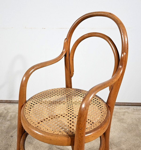 Seggiolone per bambini in faggio curvato, timbrato Thonet - Primi del XX secolo