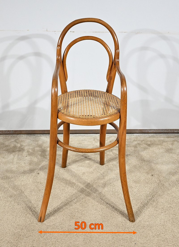 Seggiolone per bambini in faggio curvato, timbrato Thonet - Primi del XX secolo