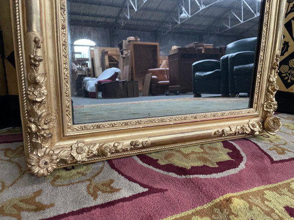 Specchio Napoleone III Con Foglia Oro