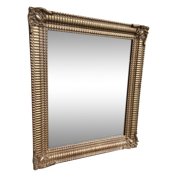 Specchio Napoleone III Con Foglia Oro