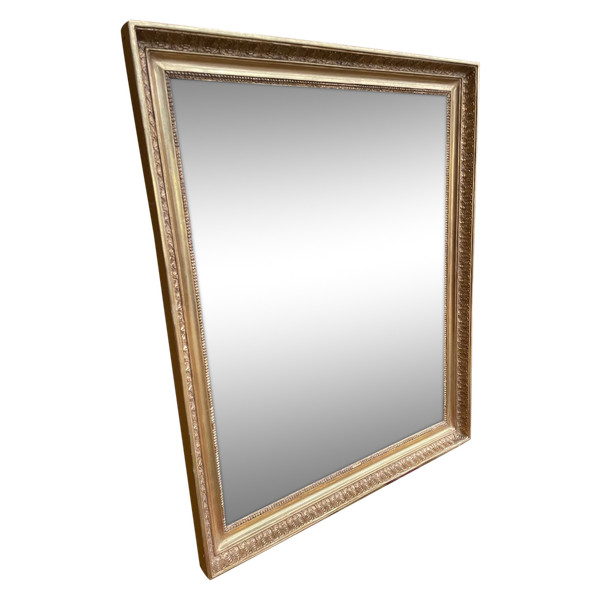 Specchio Impero Con Palmette In Foglia Oro