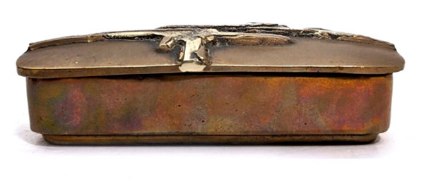 Boîte De Créateur En Bronze Doré Double Patine 1990