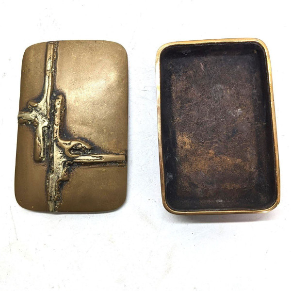 Boîte De Créateur En Bronze Doré Double Patine 1990