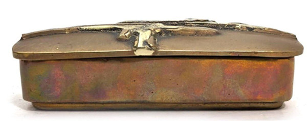 Boîte De Créateur En Bronze Doré Double Patine 1990