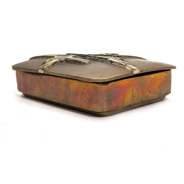 Boîte De Créateur En Bronze Doré Double Patine 1990