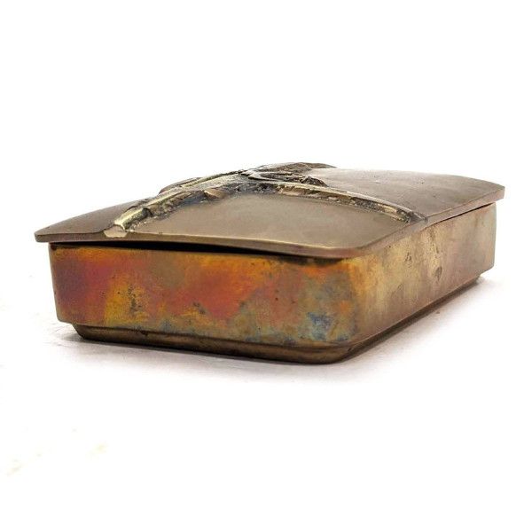 Boîte De Créateur En Bronze Doré Double Patine 1990