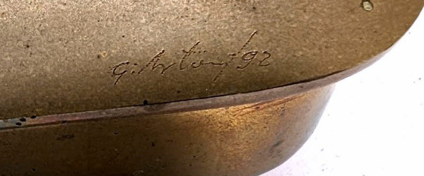 Boîte De Créateur En Bronze Doré Double Patine 1990