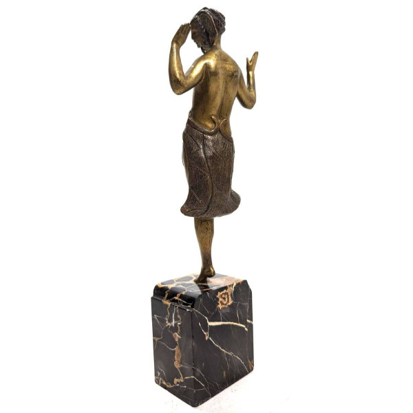 Charlotte Monginot Danseuse En Bronze Art Déco 1930 Sur Socle En Marbre  Portor