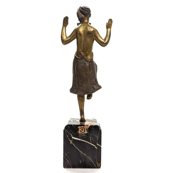 Charlotte Monginot Danseuse En Bronze Art Déco 1930 Sur Socle En Marbre  Portor