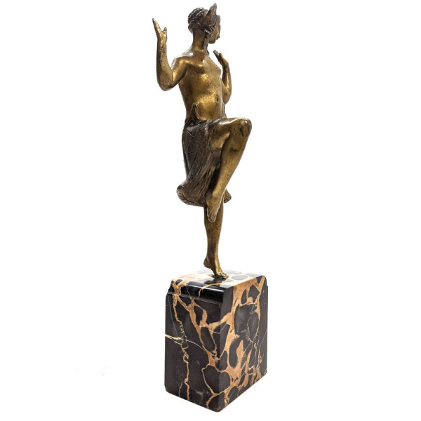 Charlotte Monginot Danseuse En Bronze Art Déco 1930 Sur Socle En Marbre  Portor