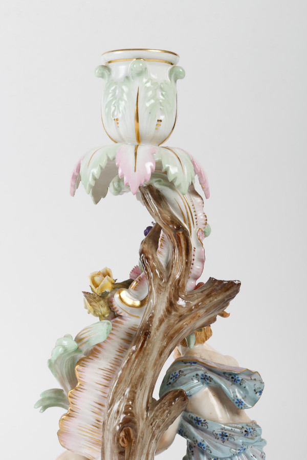 COPPIA DI CANDELIERI MEISSEN FINE DEL XIX SECOLO