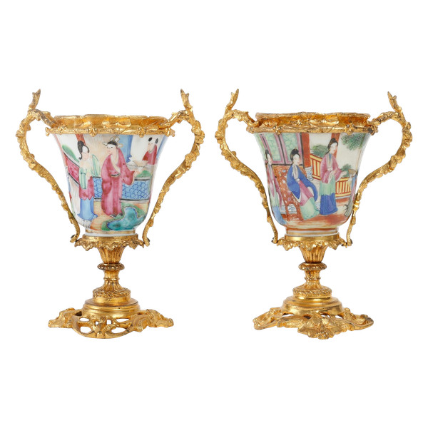 A pair of late 19th century Chinese porcelain vases