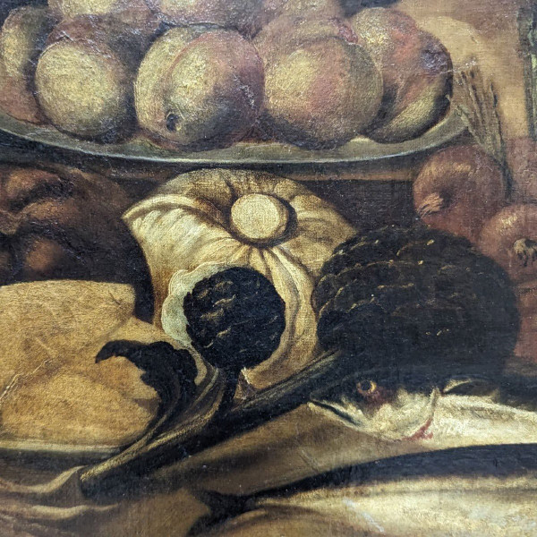 Scène De Genre Personnage Dans Un Garde-manger Tableau Hollandais Fin XVIIème