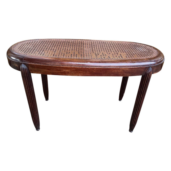 Art Deco Piano Bench In Cannage