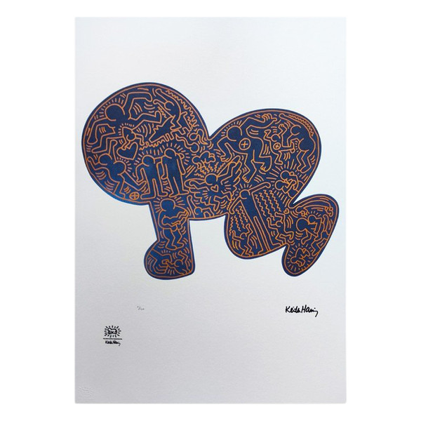 1990s Original Gorgeous Keith Haring Limited Edition Lithograph