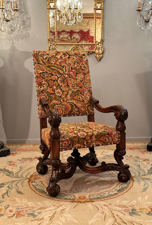 Fauteuil d'Apparat De Style Louis XIV d'Epoque XIXème