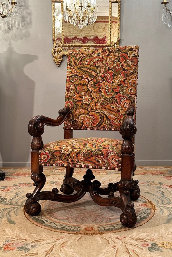Fauteuil d'Apparat De Style Louis XIV d'Epoque XIXème