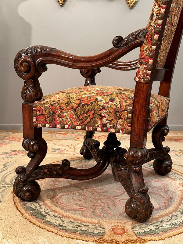 Fauteuil d'Apparat De Style Louis XIV d'Epoque XIXème
