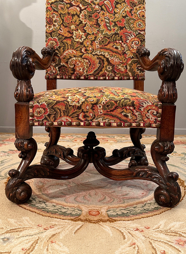 Fauteuil d'Apparat De Style Louis XIV d'Epoque XIXème