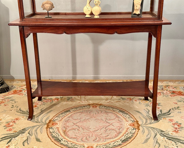 Rare Vitrine d'Exposition Musée Collectionneur En Acajou Epoque Art Nouveau Vers 1890