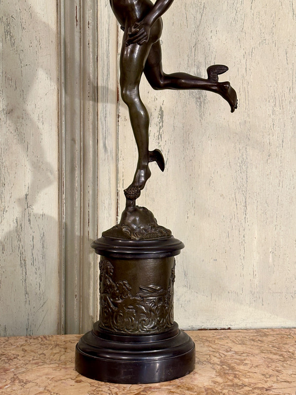 Jean De Bologne After, coppia di sculture in bronzo al mercurio rinomate del XIX secolo (altezza 82 cm)