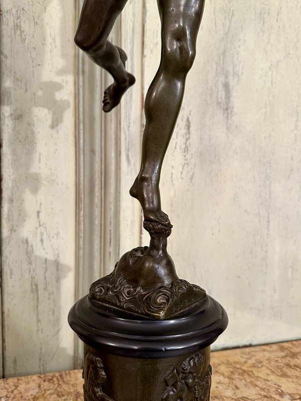 Jean De Bologne After, coppia di sculture in bronzo al mercurio rinomate del XIX secolo (altezza 82 cm)