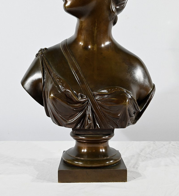 “Diane la Cacciatrice” in bronzo, secondo Houdon – Fine XIX secolo
