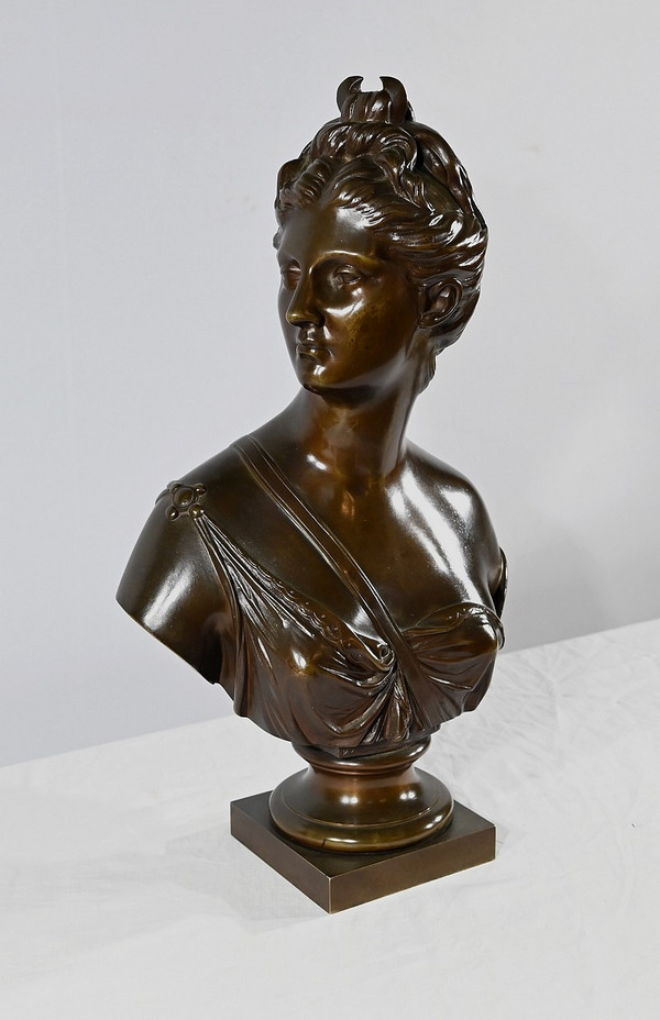 “Diane la Cacciatrice” in bronzo, secondo Houdon – Fine XIX secolo