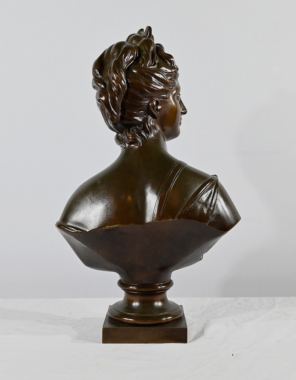 “Diane la Cacciatrice” in bronzo, secondo Houdon – Fine XIX secolo