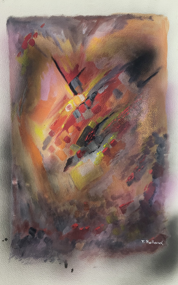 Composition abstraite Fernand Rolland (1920-2004)