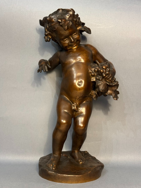 Bronzo Artdeco "Bacco bambino" firmato MALRIC