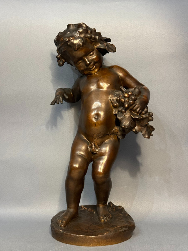Bronzo Artdeco "Bacco bambino" firmato MALRIC