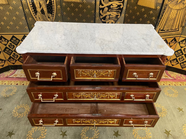 Commode De Style Louis XVI Acajou Et Amarante